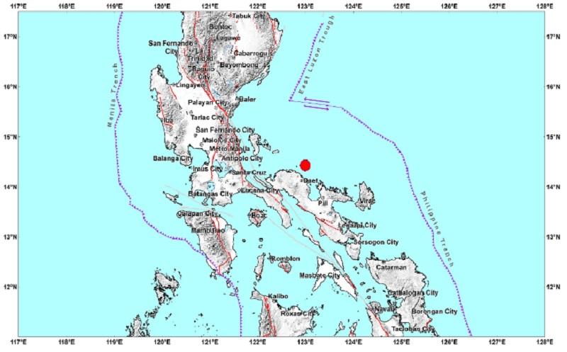 4.8-magnitude earthquake shakes Tinaga Island, Camarines Norte