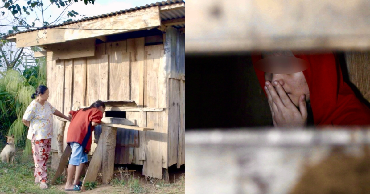 Why is a 19-year-old woman in La Union locked up in a small hut by her family?