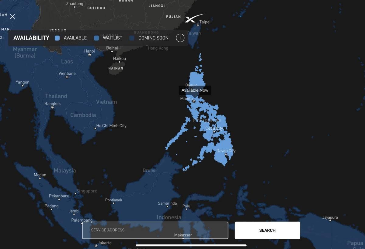 SpaceX says Starlink now available in the Philippines