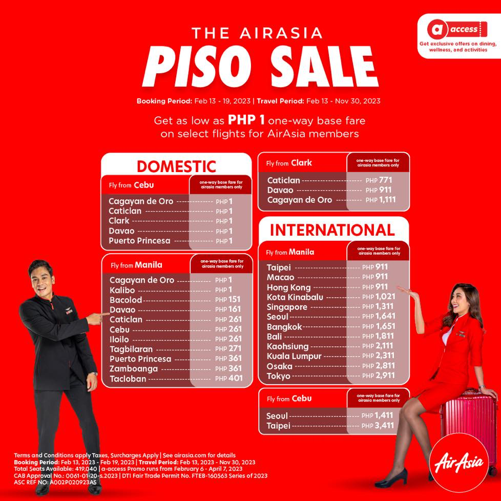 AirAsia meluncurkan tarif promo P1