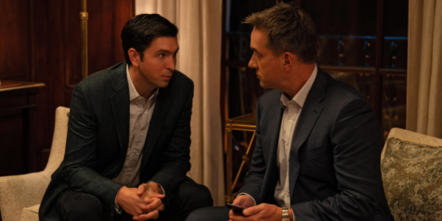 Tom and Greg played by Nicholas Braun and Matthew Macfadyen. Courtesy HBO Go