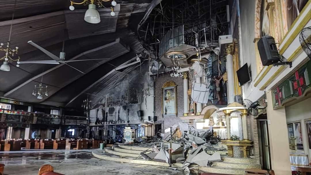 Fatima Building Fire Sunday morning fire damages Davao's Our Lady of Fatima Parish | GMA ...