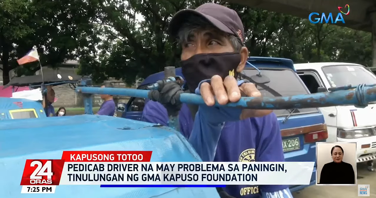 60-year-old pedicab driver with vision problems gets surgeries thanks to GMA Kapuso Foundation