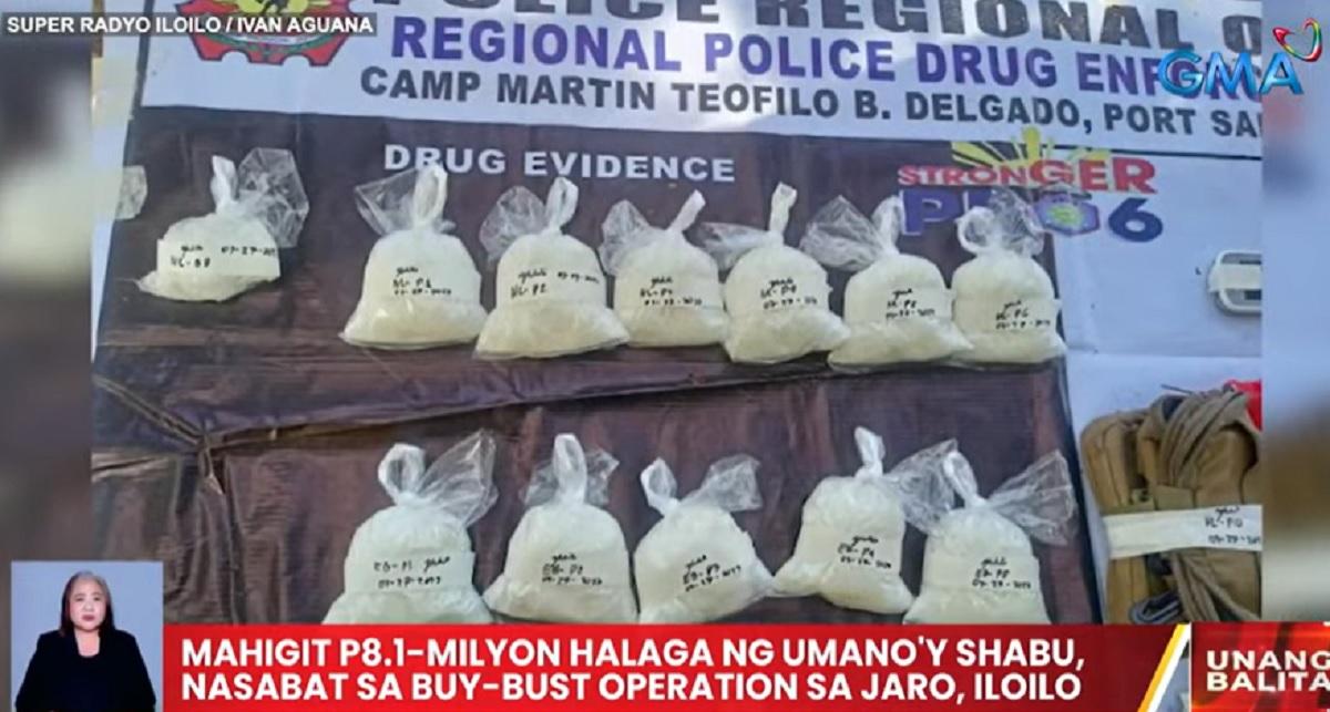 „Shabu“ im Wert von über 8,1 Mio. Pesos, beschlagnahmt bei einer Buy-Bust-Operation in Jaro, Iloilo
