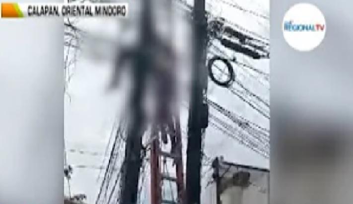 Άνδρας που σκαρφάλωσε σε στύλο, έπαθε ηλεκτροπληξία στο Μιντόρο
