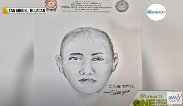 Künstlerskizze eines der Verdächtigen des Mordes an dem Polizeichef von San Miguel, Bulacan, wurde veröffentlicht