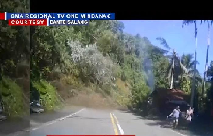 Ein Teil des Berges in Misamis Oriental ist eingestürzt;  Autofahrer, gerettet durch Anhalten am Kontrollpunkt
