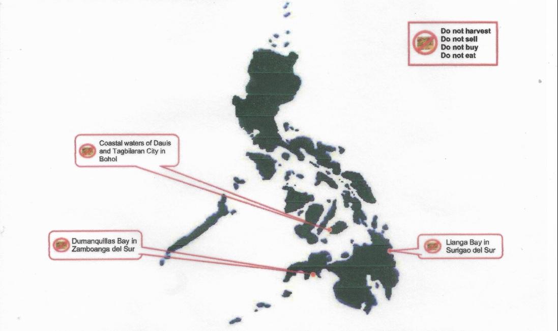 Red tide toxin detected in parts of Bohol, Zamboanga del Sur, Surigao del Sur