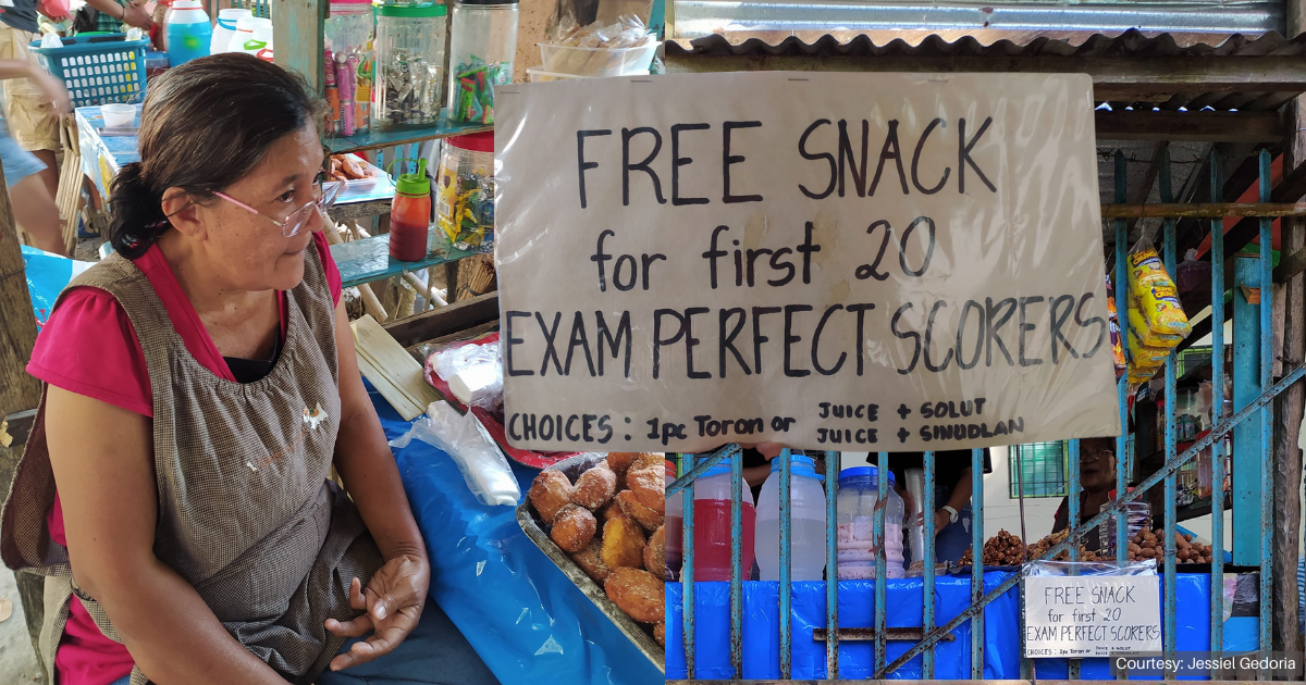 Wanita di Cebu mentraktir siswa dengan nilai ujian sempurna untuk makanan ringan gratis di toko sari-sari miliknya