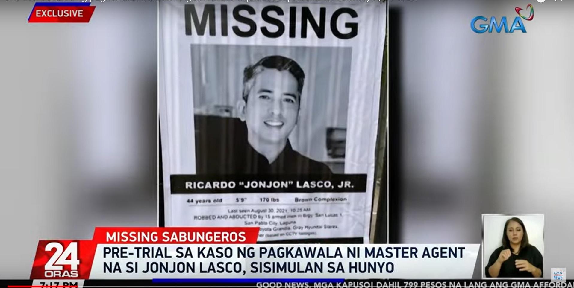 Pre-trial on missing e-sabong agent’s case set for June