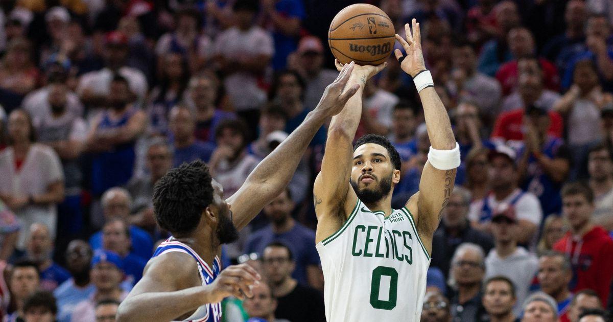 Late heroics from Jayson Tatum lift Celts past 76ers, force Game 7