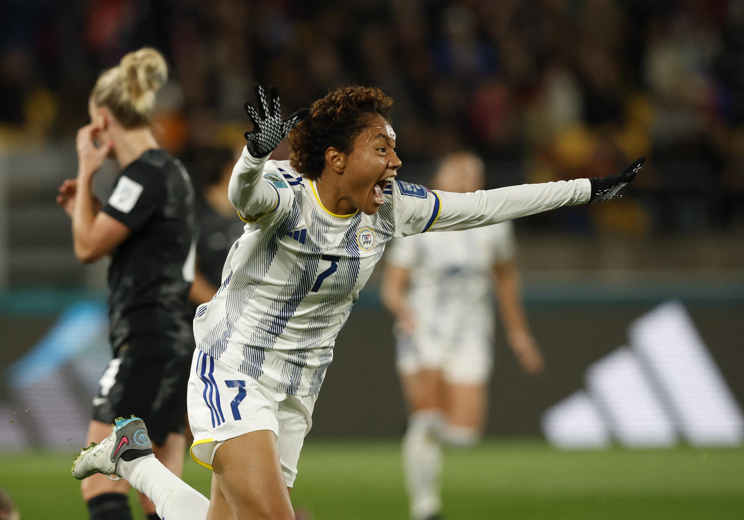 Sarina Bolden scores the Philippines' firstever goal in the FIFA Women