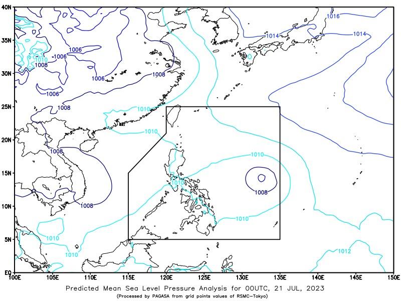 The low pressure area located 950 kilometers east of southeastern Luzon is expected to develop into a tropical depression