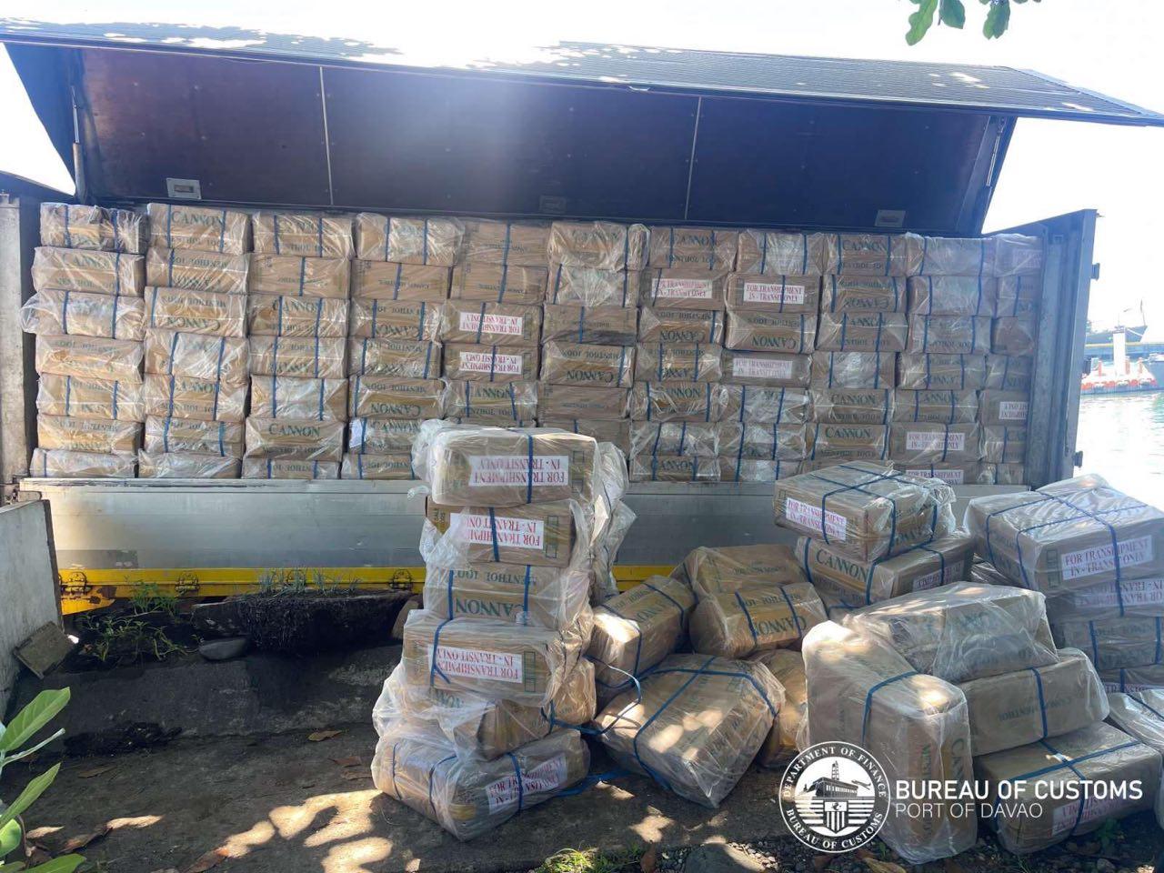 The Bureau of Customs seized P18.25 million worth of smuggled cigarettes in the Island Garden City of Samal.