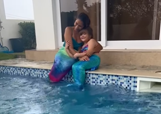 Pokwang bonds with daughter Malia by the pool