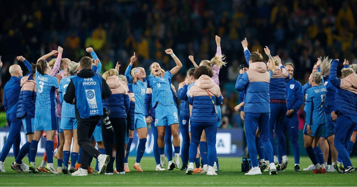 England celebrates FIFA Women's World Cup win against Australia