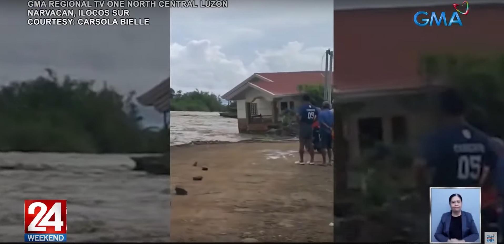 Houses swept away in Ilocos Sur as river swells due to Goring