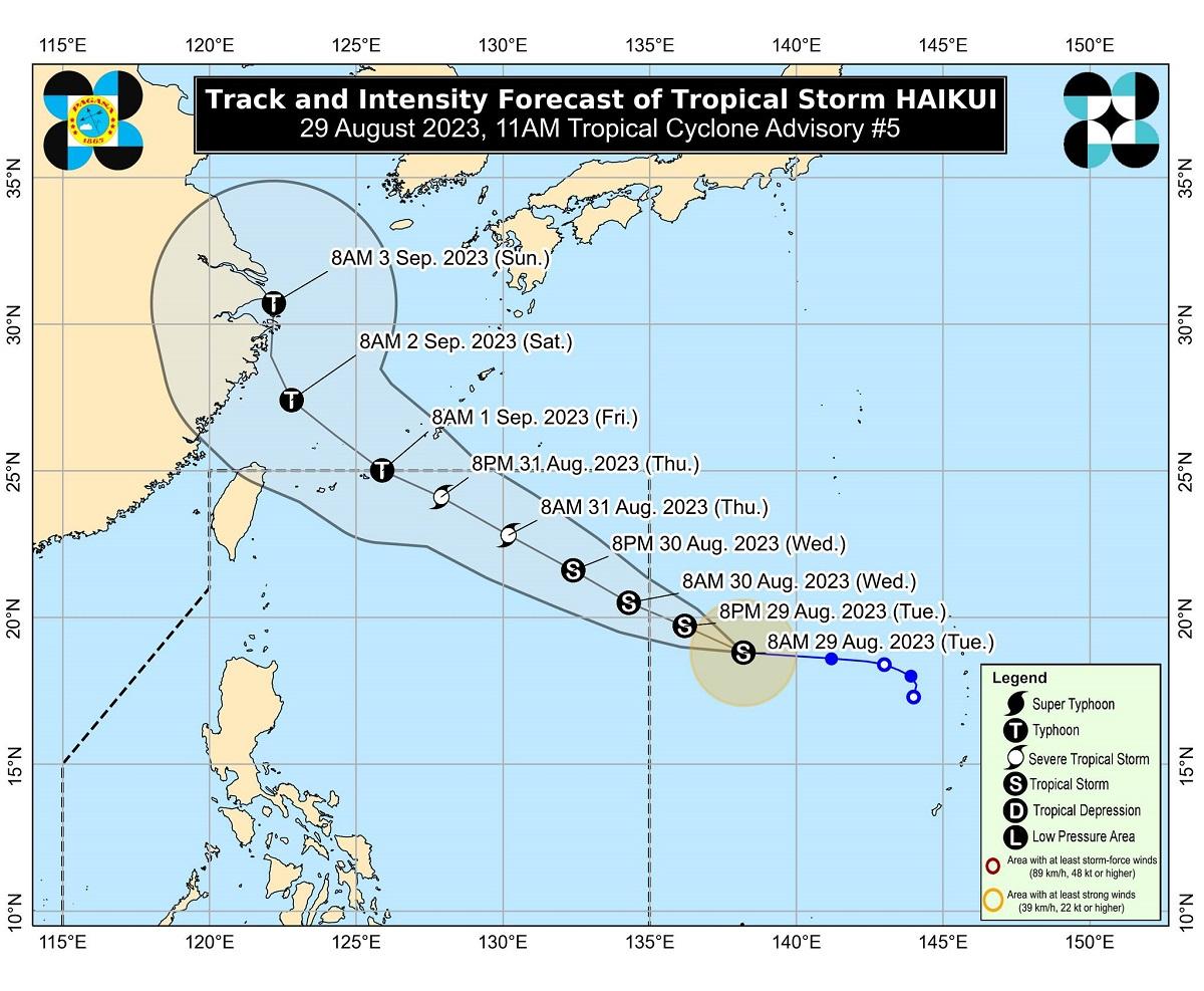 Haikui slightly intensifies, seen to enter PAR Wednesday