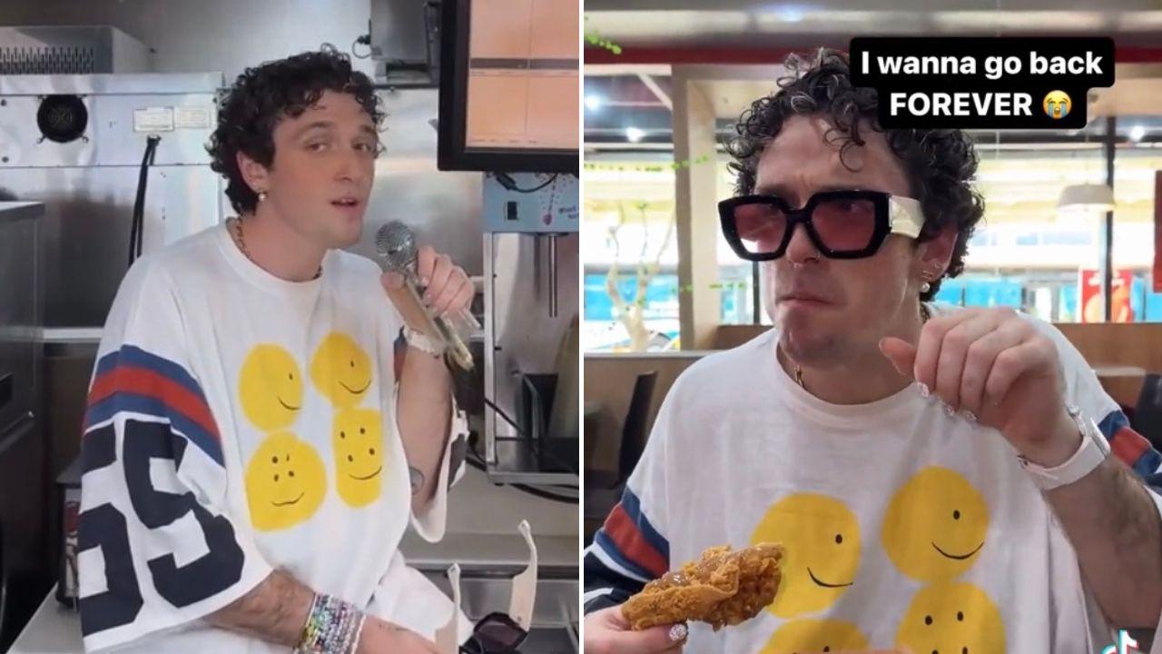 Lauv spontaneously performs at a Jollibee branch in the Philippines