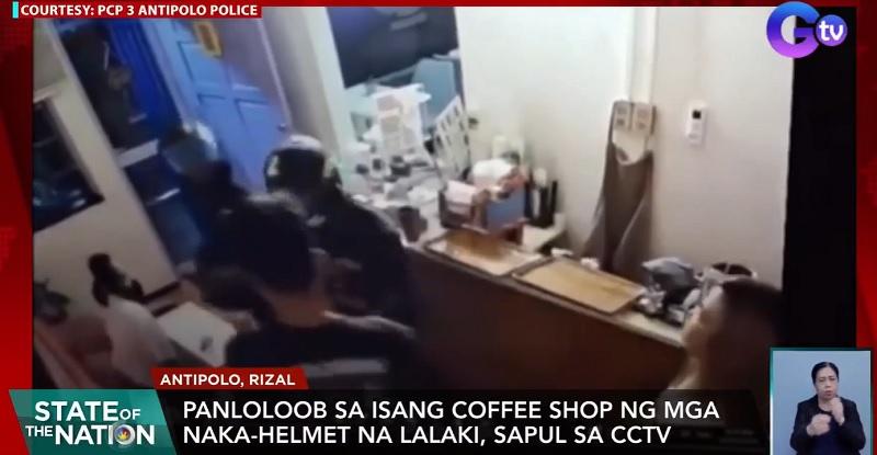 Armed robbers enter Antipolo coffee shop; shoots victim who fought back