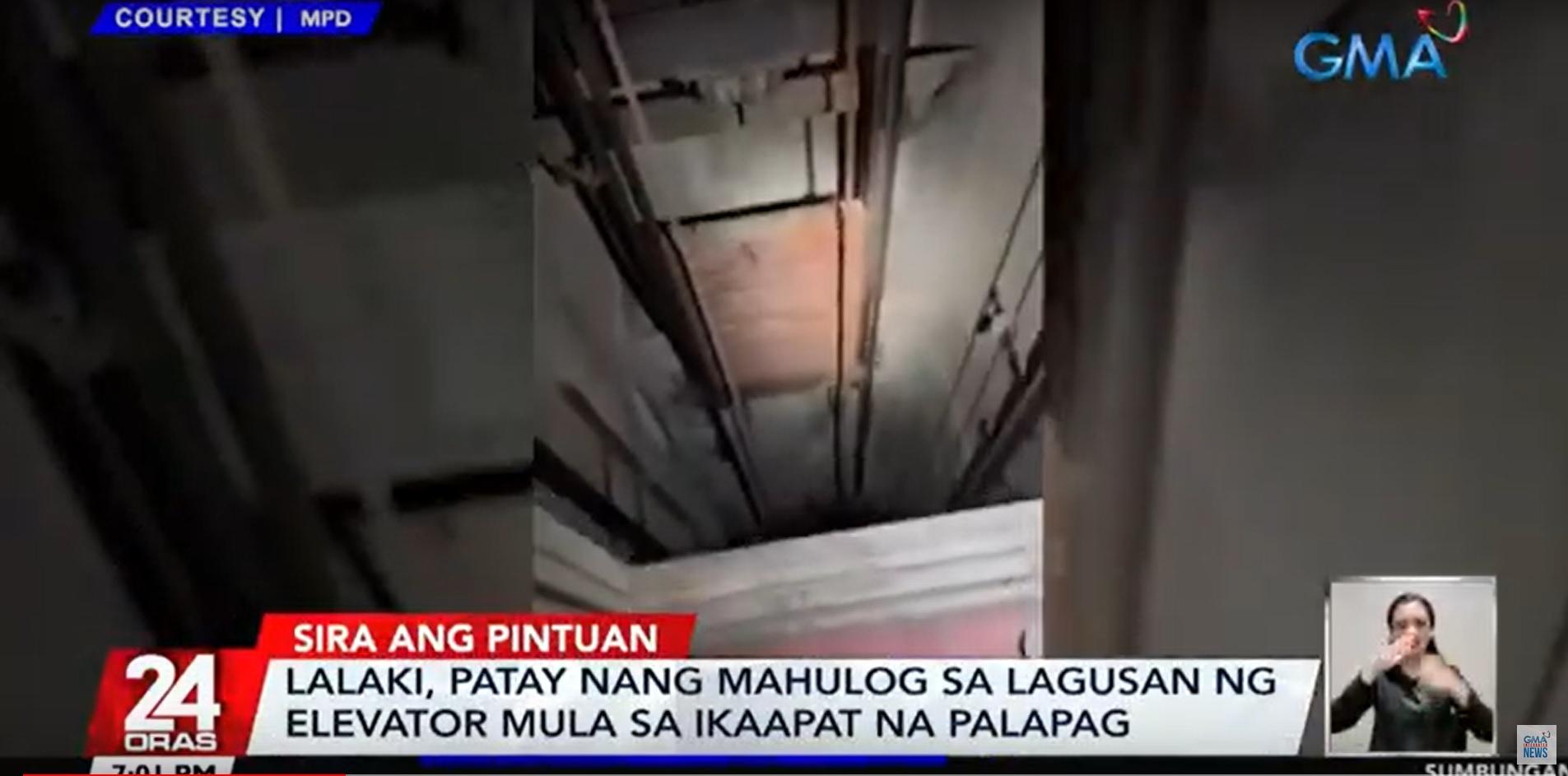 Man dies after falling down elevator shaft