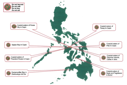 The Bureau of Fisheries and Aquatic Resources on Wednesday released a toxic red tide alert for eight areas in the country.