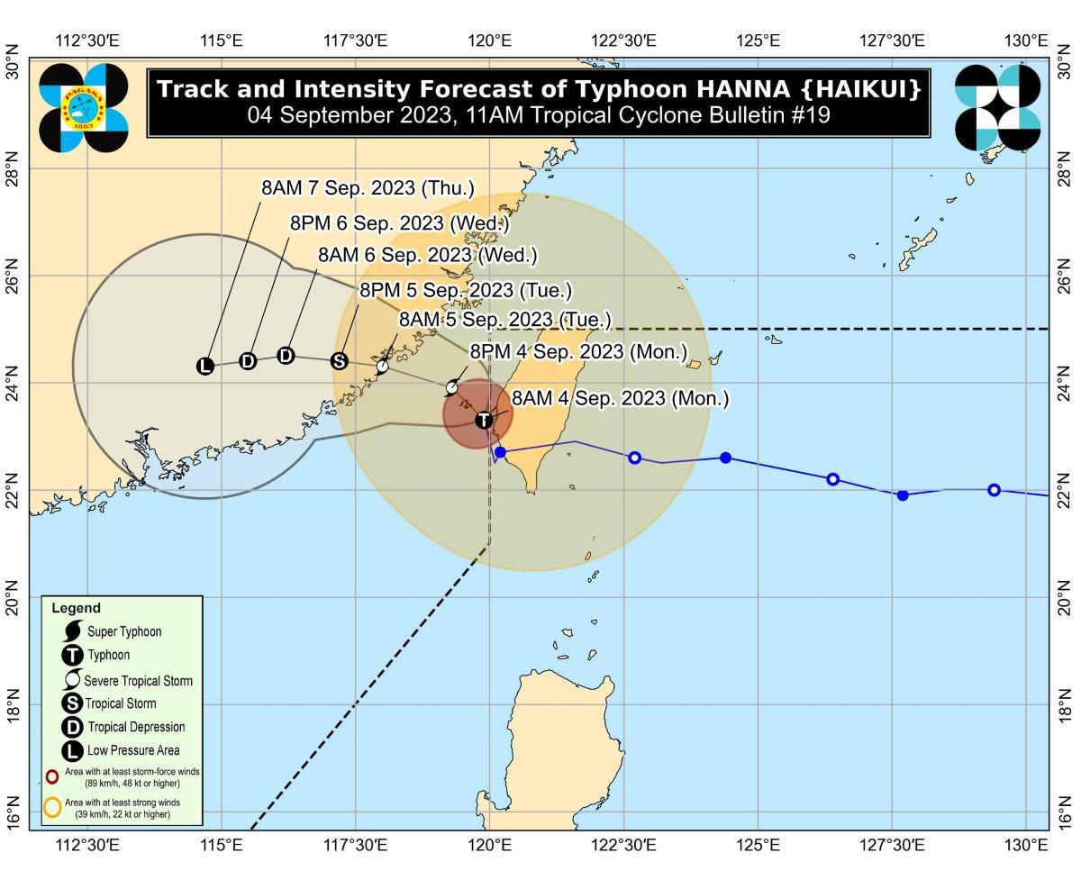 Typhoon Hanna out of PAR, but continues to enhance Habagat —PAGASA