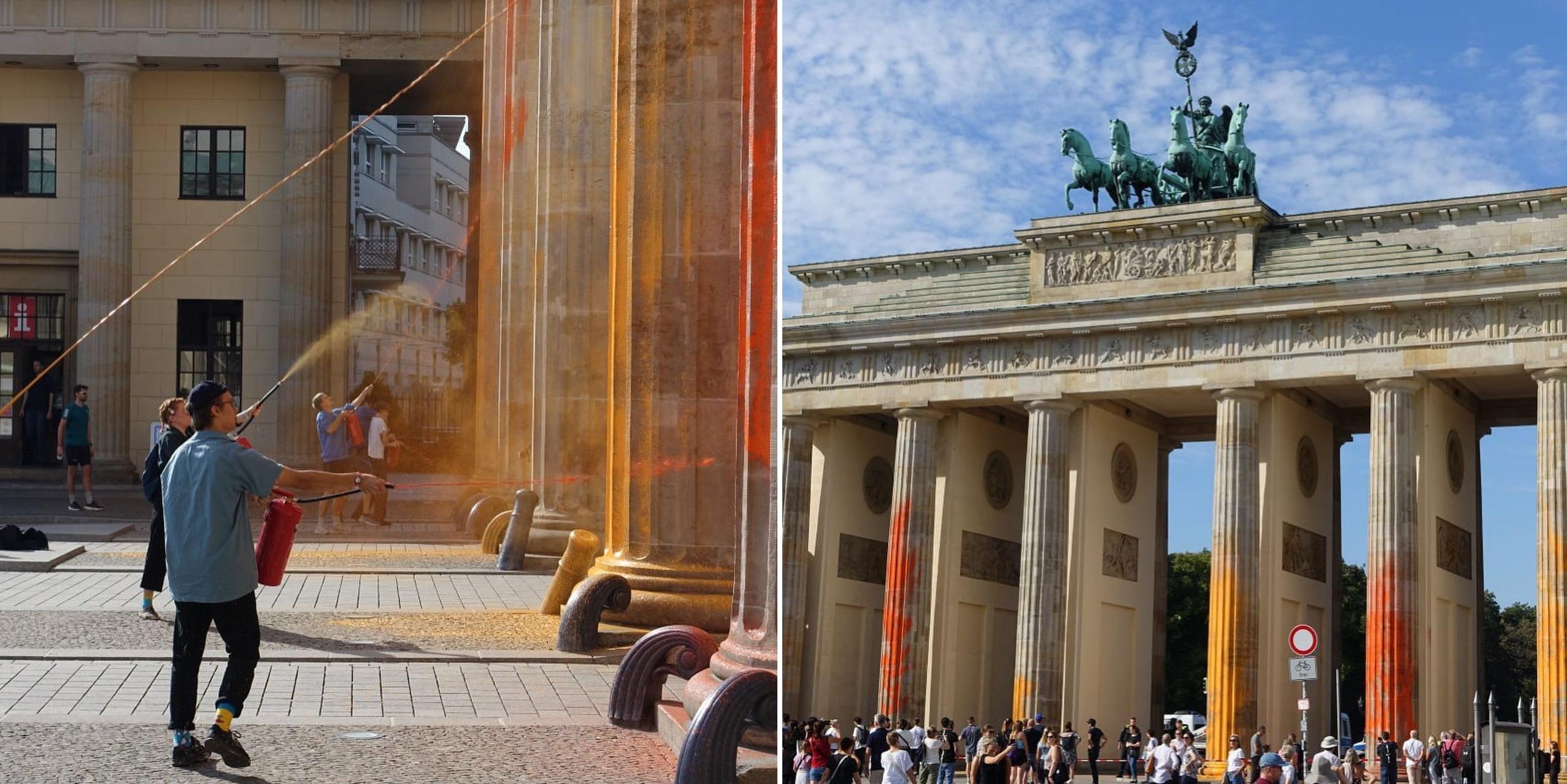 Berlin’s Brandenburg Gate spray-painted by climate activists