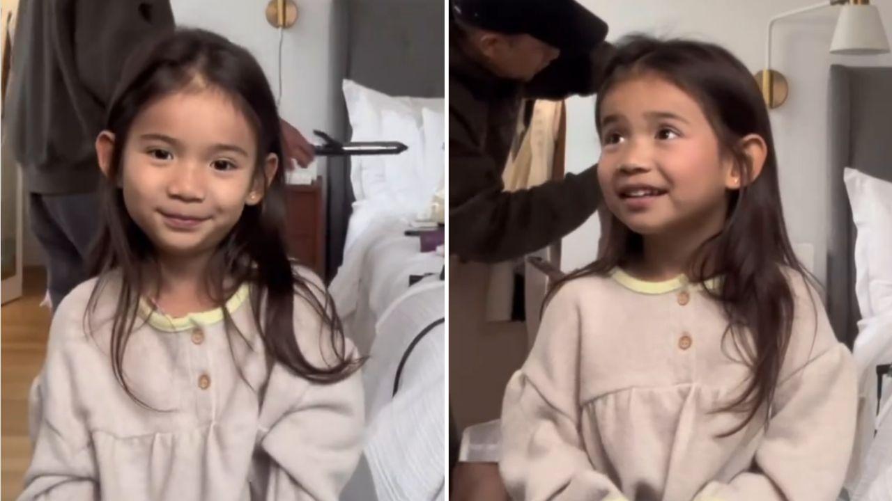 LJ Reyes's daughter Summer can't hide her kilig while getting makeup done for mom's wedding