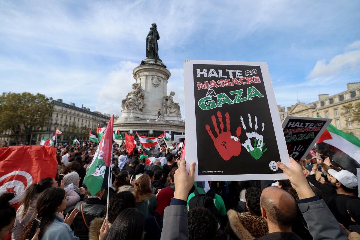 Paris demonstration Gaza Strip Palestinians