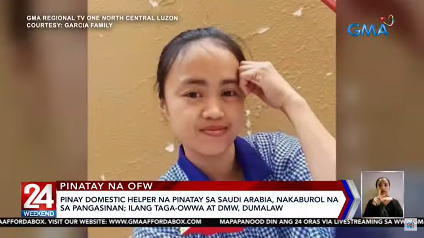 Envy possible motive for killing OFW Marjorette Garcia - OWWA | GMA ...