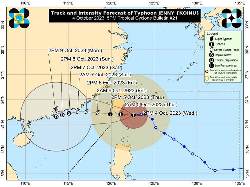 Jenny further intensifies, Signal No. remains hoisted over Batanes