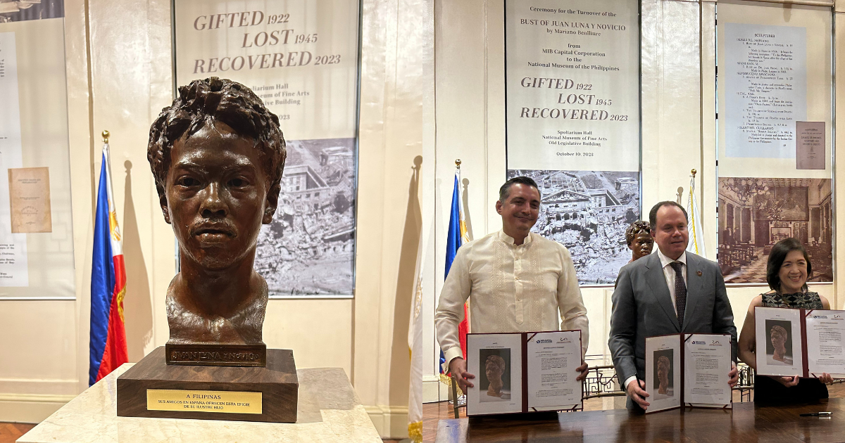 The 'Bust of Juan Luna y Novicio' by the Spanish sculptor Mariano Benlliure