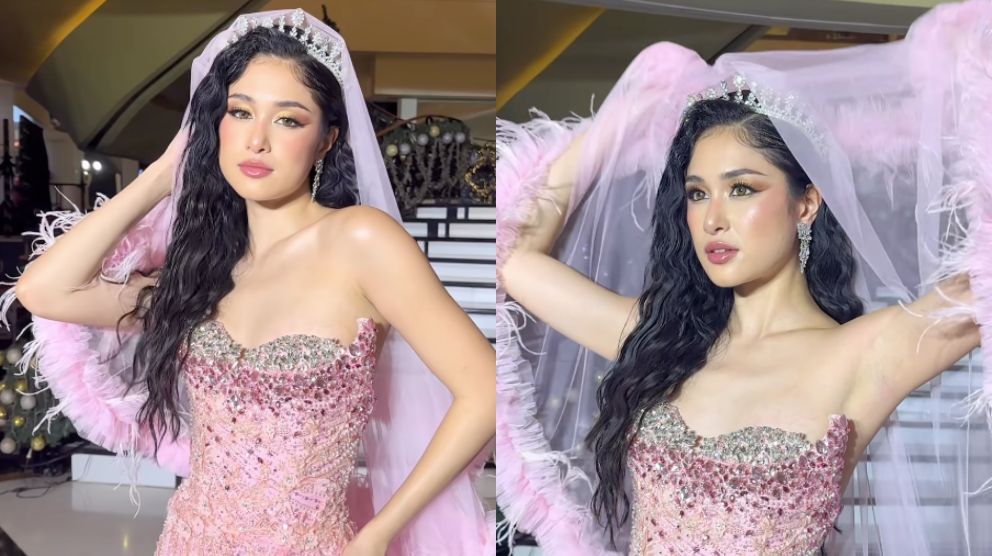 Miss International 3rd runner-up Nicole Borromeo wears pink gown for fashion show