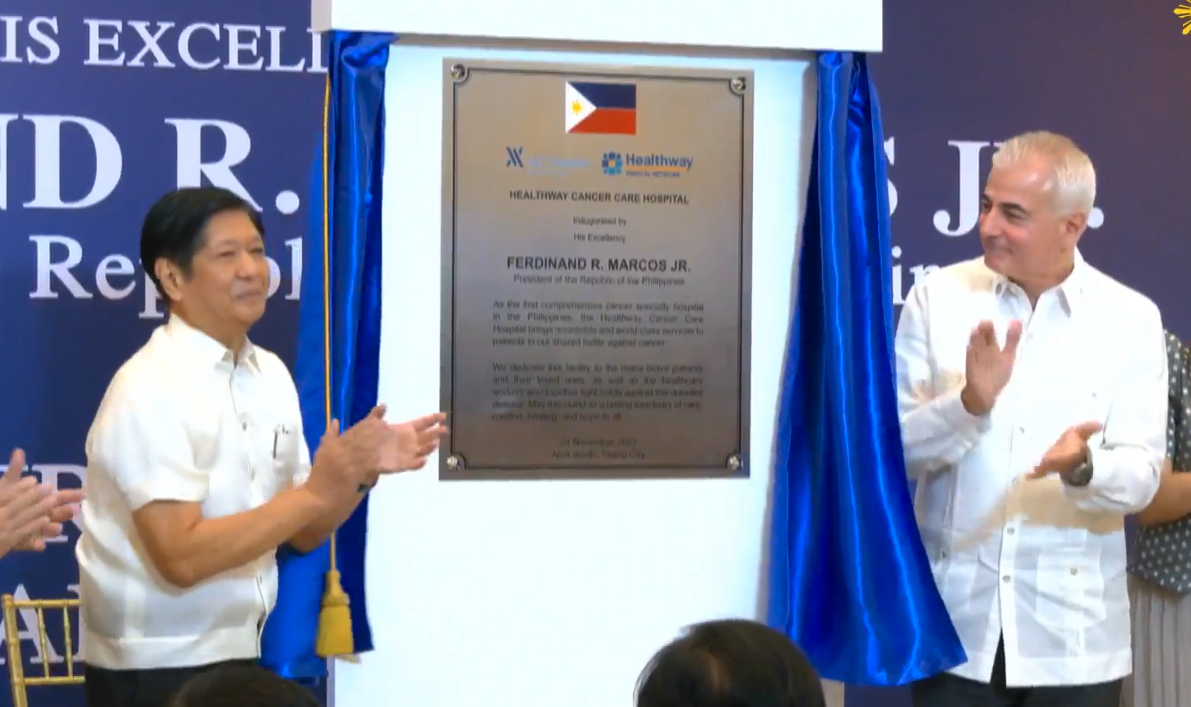 President Ferdinand Marcos, Jr. on Friday led the inauguration of the Healthway Cancer Care Hospital in Taguig City.
