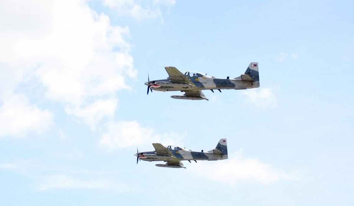 Two PAF A29 Super Tucanos take off for the Maritime Cooperative Activity with Australia