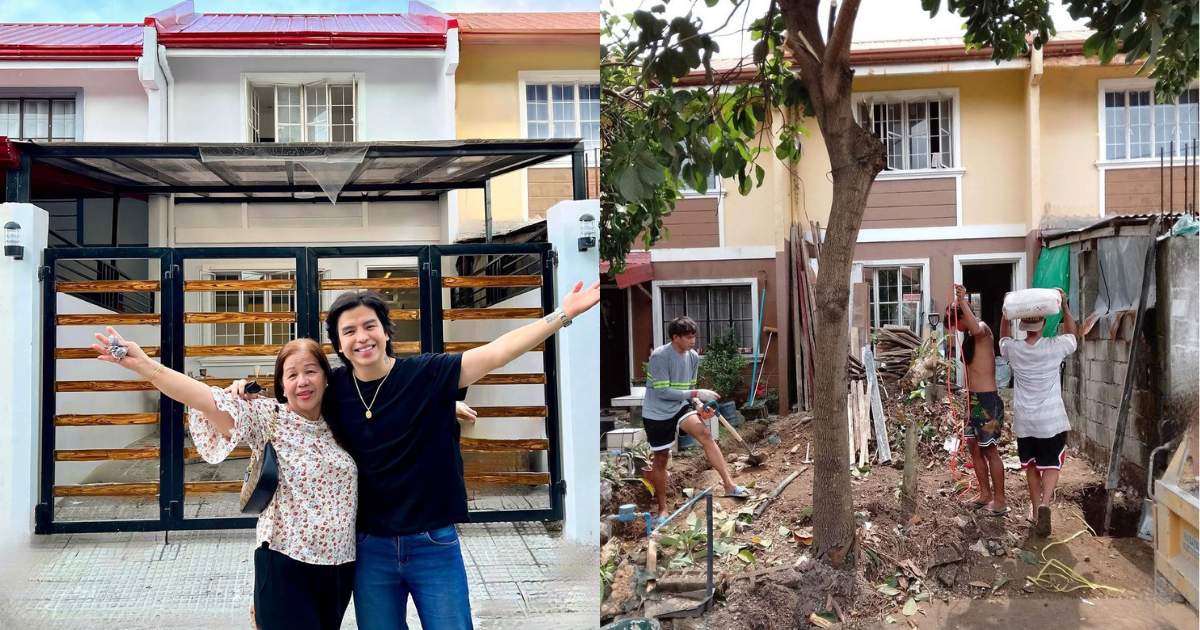 Anthony Rosaldo and his mom pose for a photo in front of their new home. Photos: Anthony Rosaldo/IG