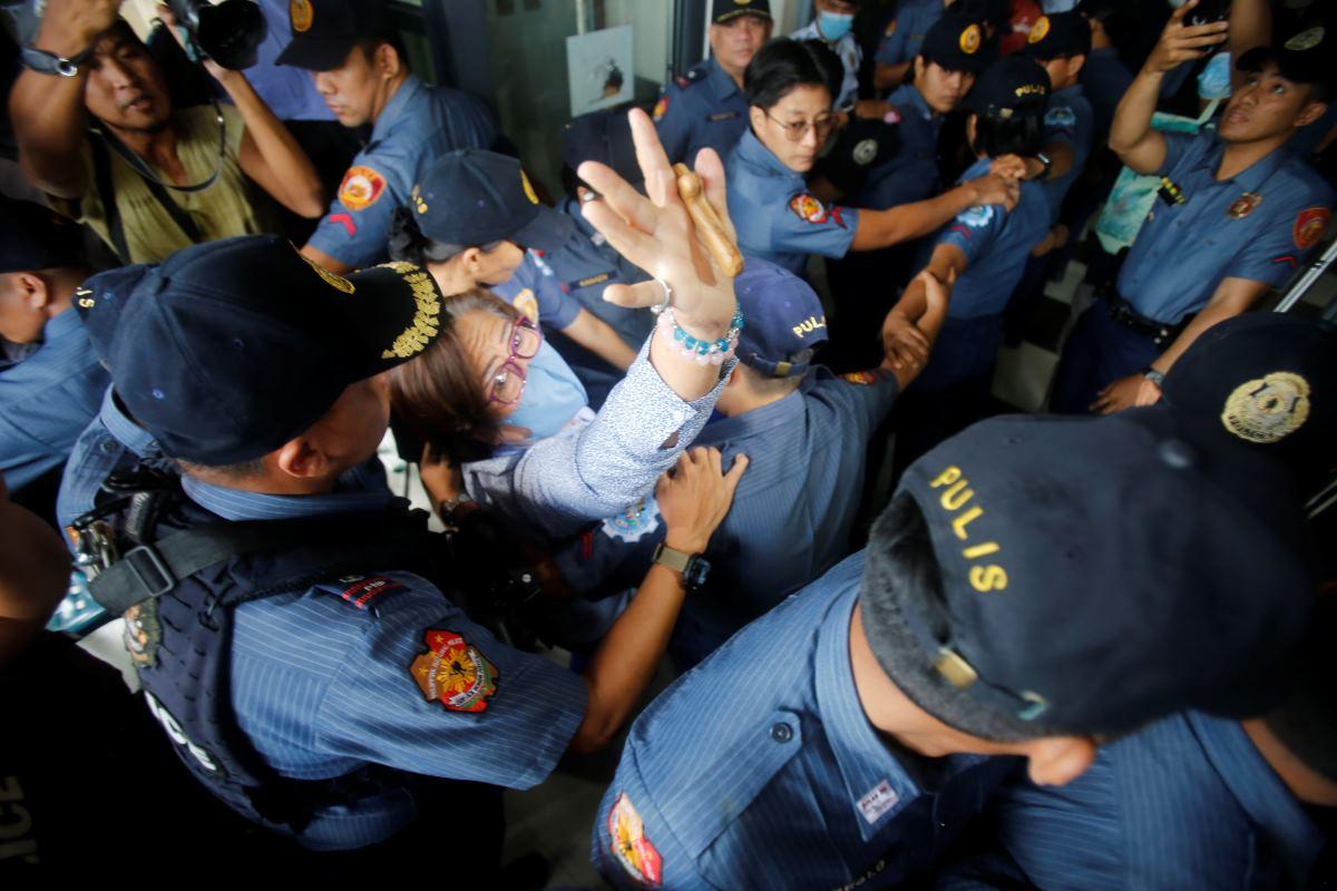 Former senator Leila de Lima attends hearing at Muntinlupa Regional Trial Court