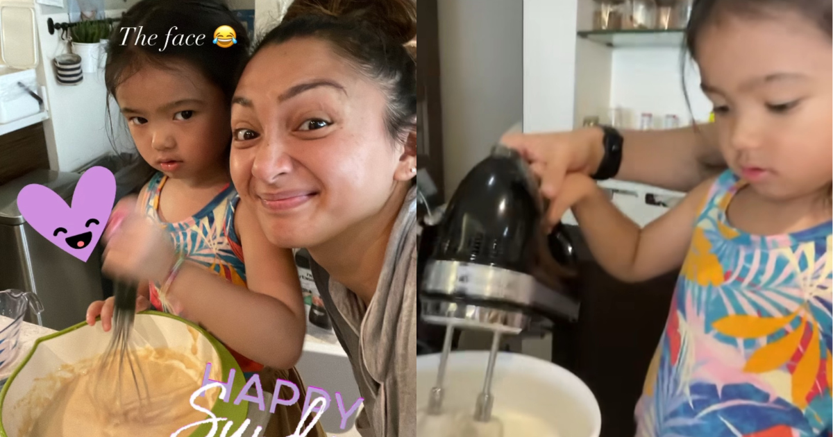 Iya Villania and her daughter Alana making breakfast together