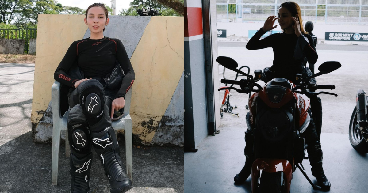 Kyline Alcantara shows off motorcycle riding skills