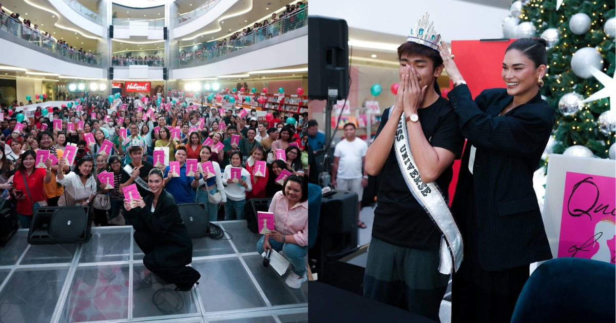 Pia Wurtzbach during a book signing event for her novel 'Queen of the Universe'