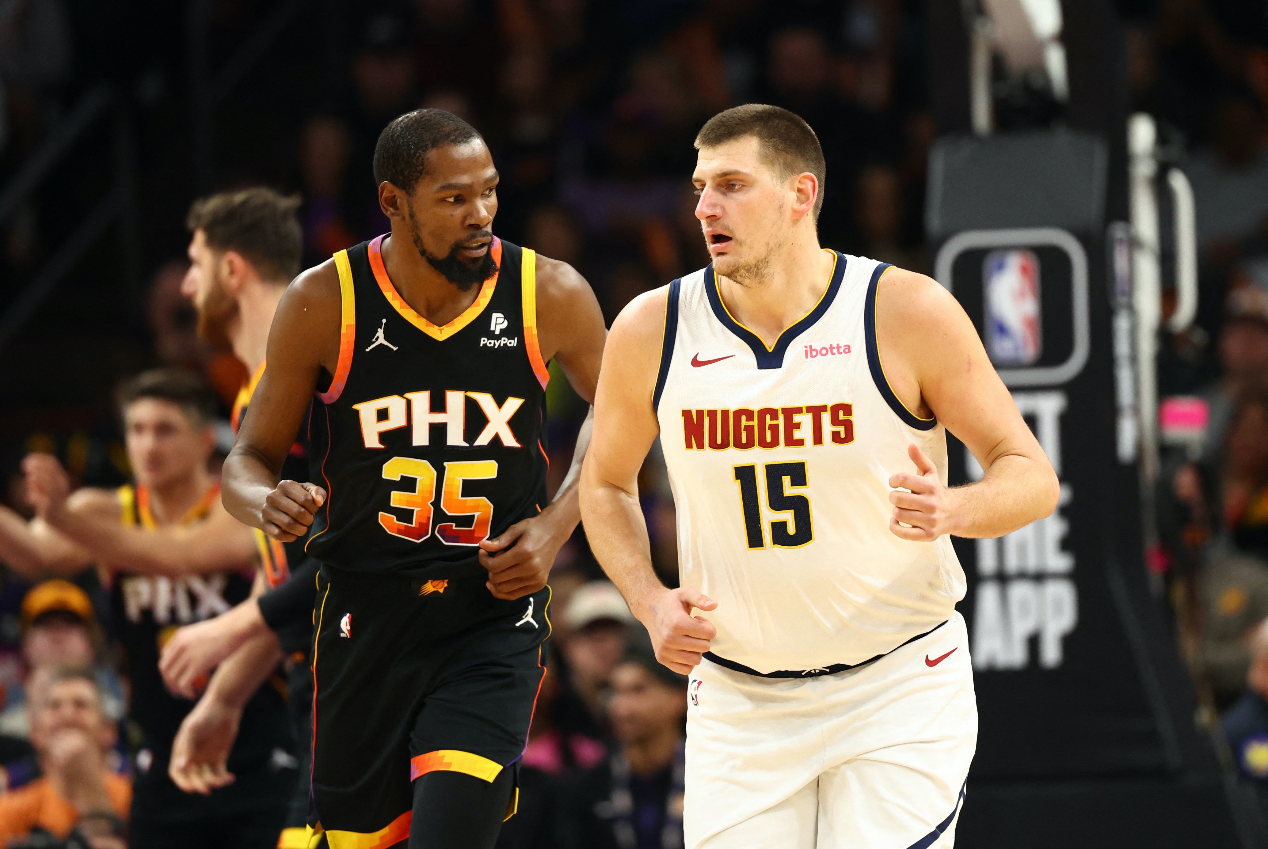 Nikola Jokic Kevin Durant Nuggets vs Suns