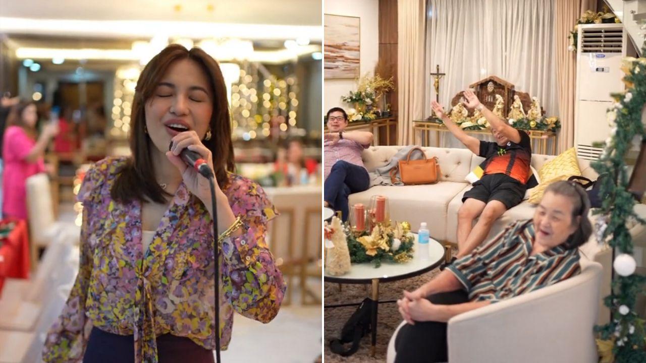 Julie Anne San Jose serenades Rayver Cruz and family at Christmas party