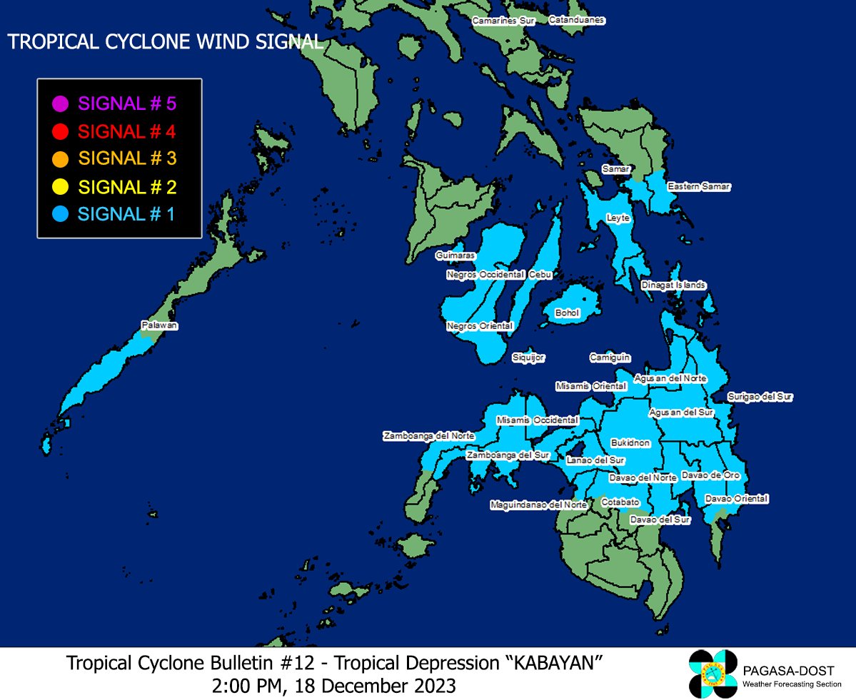 Tropical Depressio Kabayan Signal Number 1 PAGASA