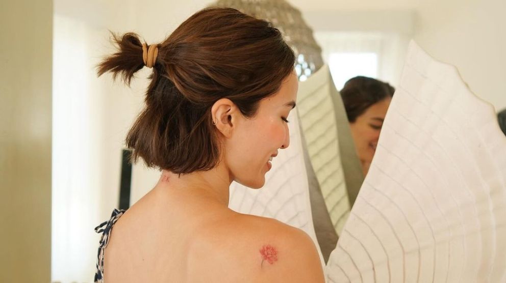Sarah Lahbati gets lotus flower and 'ZK' tattoos