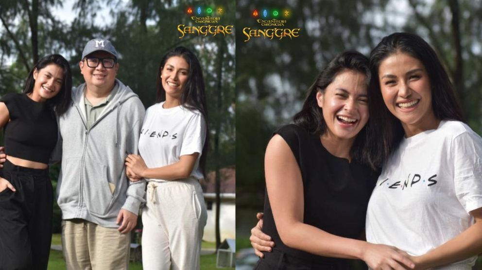 Bianca Umali and Sanya Lopez together on the set of 'Sang'gre' for the first time