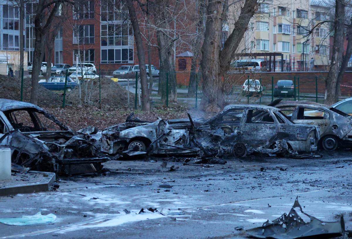 Aftermath of shelling in Belgorod, Russia