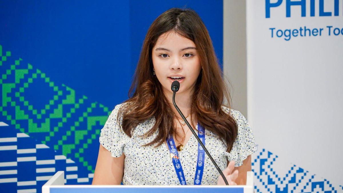 Javea Maria Estavillo, the Philippines' youngest youth delegate to COP28