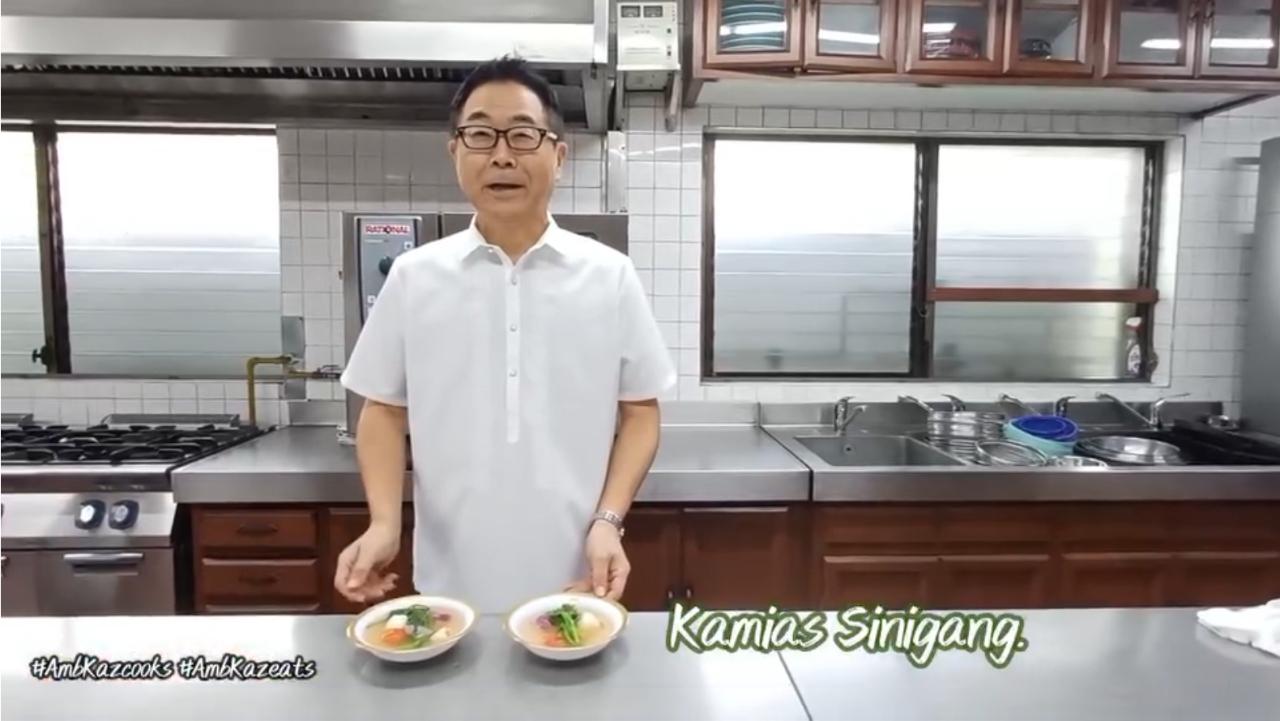 Japanese Ambassador Koshikawa cooks sinigang with sake and mirin