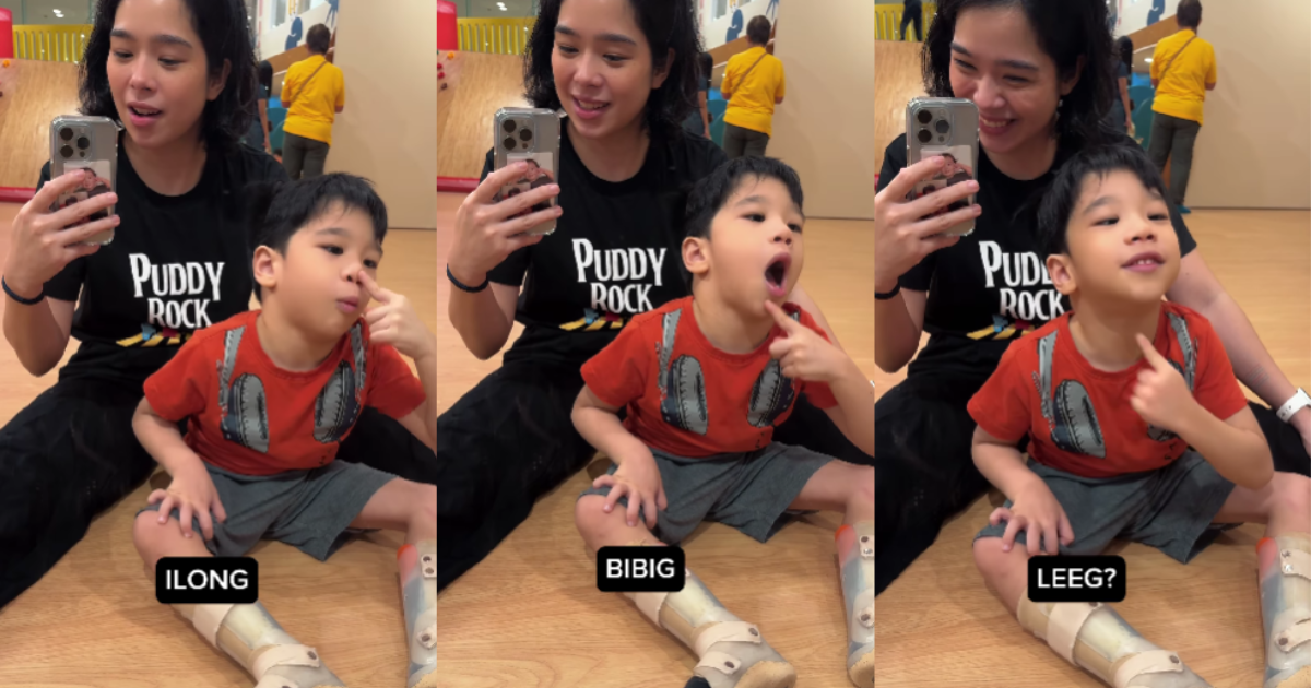 Saab Magalona and her son Pancho learning names of body parts